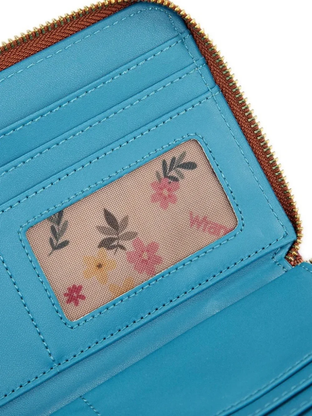 Wrangler Western Print RFID Blocking Zippered Wallet Turquoise